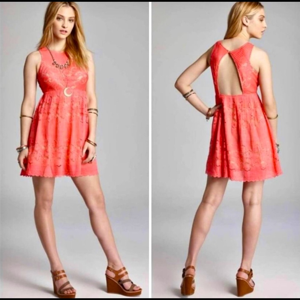 Free People pink lace Rocco dress